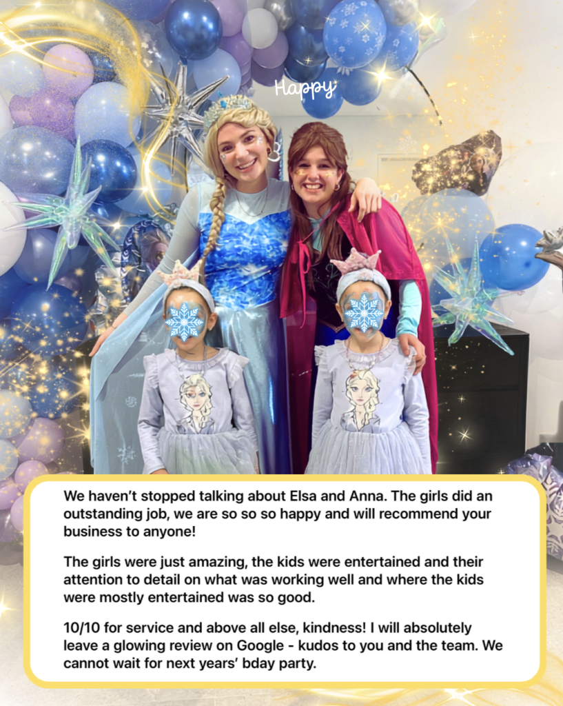 frozen elsa anna sydney kids party review 1